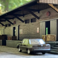 Unassembled Miniature Warehouse with Woodgrain Wooden Warehouse Model 1:87 Buildings Realistic for Industrial Scenes