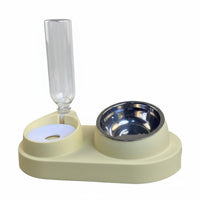 16° Tilted Design Double Bowl Pet Station Easy to Clean Elevated Cat Food and Water Bowl Leak-Proof for Cats, Dogs, Home, Kitchen, Vacation