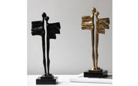 Intertwined Lovers Sculpture Rustic Elegance Style Abstract Couple Sculpture Artistic Ornament Couple Statue for Office