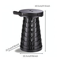 Telescoping Stool Adjustable Height Collapsible Stool with Strap Seat Foldable Furniture Lightweight for Campers, Camping