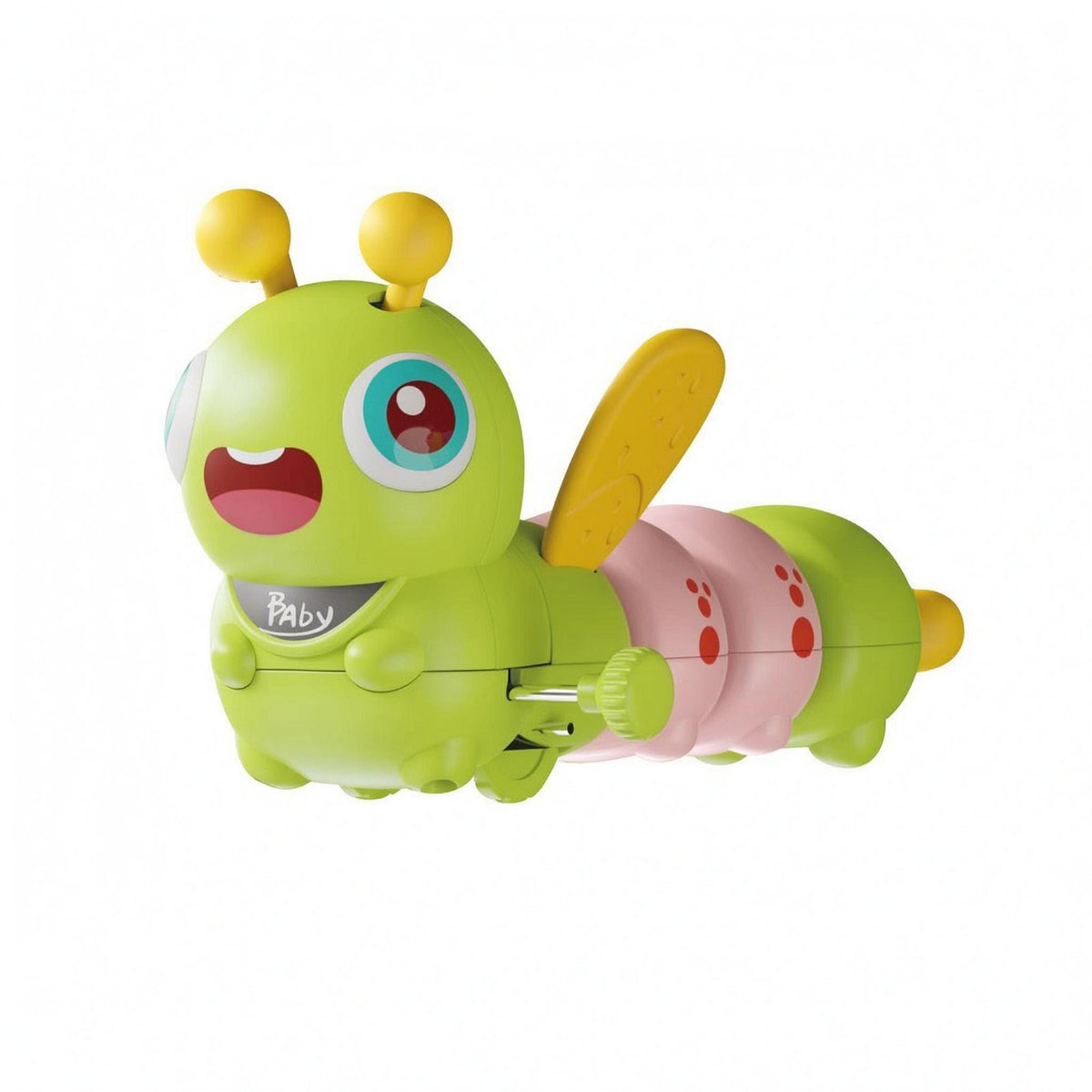 Glossy Wobbly Wind-up Caterpillar Cartoon Winged Caterpillar Toy Segmented Crawling Toy Smiling