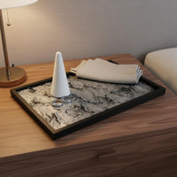 Tree Texture Decorative Tray Light Elegant Design Wood Frame Organizer Tray Versatile Home Decor for Entryway