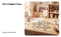 5 Pieces Cross Cutting Die Set Carbon Steel Cross Shape Craft Die Intricate Crafted Metal Cutting Dies for Crafters, Seasonal Crafts