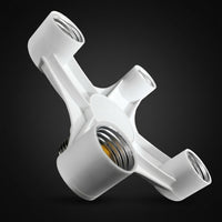 Photography Lighting Bulb Holder for Workshop Lighting, E27 to E27 Adapter with 4 Sockets to Increase Source