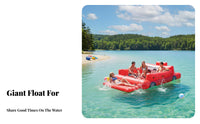 Removable Sunshade Inflatable Party Raft with Sun Canopy Comfortable Backrests Multi-Person Inflatable Island Long-Lasting Material Giant Floating Island Foldable for Adults, Family, Lake, Beach