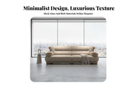linear Wooden Couch arrangement New Chinese appearance Sectional Seating Group top-grain leather Upholstery Living Room Furnishing for Families, Hotel