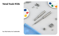 2 Pieces Air-Powered Painter Maintenance Tool Kit Stainless Steel Air-Powered Painter Cleaning Repair Kit Nylon Bristles Nozzle Cleaning Set