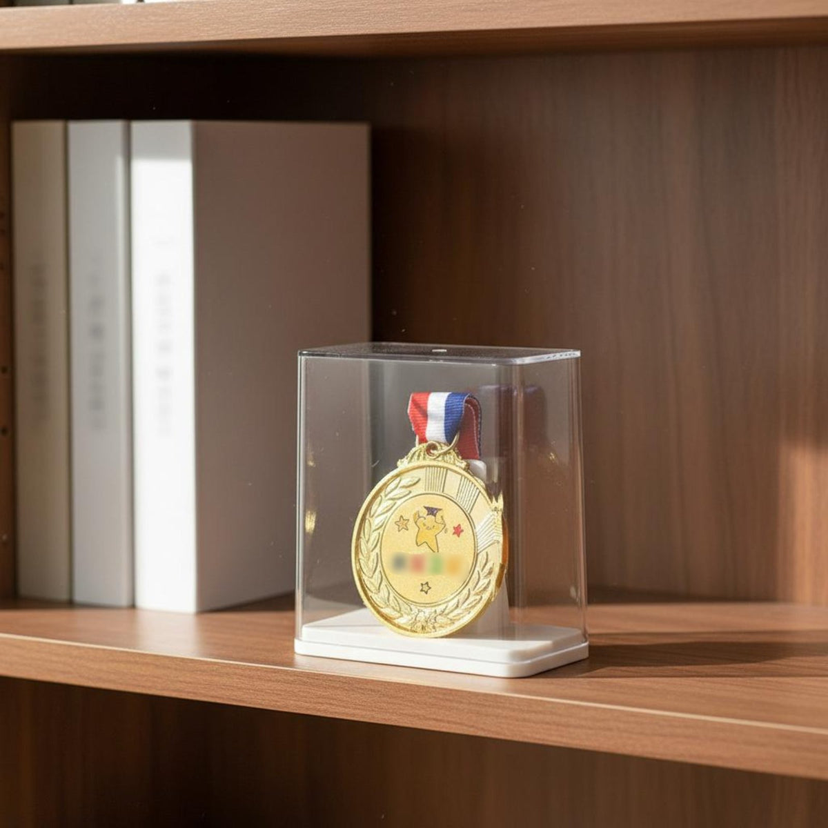 Single Medal Display Box Dustproof Medal Display Case Individual Compartment Award Shadow Box for Athletes, Collectors, Home Decor