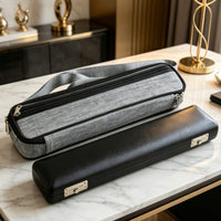 16-Hole Flute Case Set Shoulder Strap Flute Hard Case with Gig Bag Padded Lining Musical Instrument Accessory for Flutists