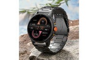 Bluetooth Calling Smartwatch Fitness Smart Watch with Metal Bracelet Smartwatch with Flashlight Outdoor Sporty for Men