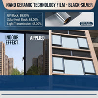 Blackout Window Film for Home Office Privacy, Self-Adhesive Window Tint and Frosting, Opaque PET Material, Modern Minimalist Style for Bathroom
