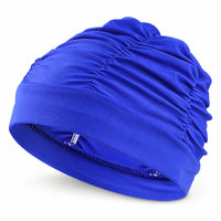 Ruched Pleated Swim Cap Stretchable Material Swim Cap Stretchy Swimming Hat Easy to Wear for Hot Springs