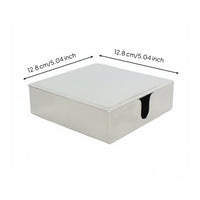 Stainless Steel Tissue Square-Shaped Tissue Box Easy to Clean Stainless Steel Napkin Holder for Restaurant, Hotel, Cafe