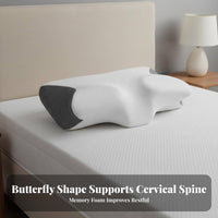 Pressure Relief Butterfly Cervical Pillow Breathable Butterfly Pillow Machine-Washable Cover for Side Sleepers, Bedroom, Sleeping, At Home
