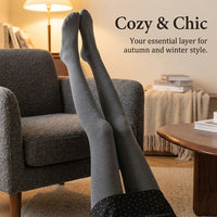Fleece Lined Tights for Women with Compression and Control, Thermal for Autumn Winter Under Skirts, Blend Leggings