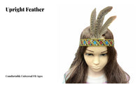 Feather Headdress Eye-Catching Design Tribal Feather Headpiece Adjustable Plume Headband for Entertainers, Dancers, Halloween, Stage Shows, Festivals