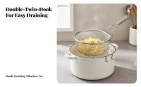 Pasta Boiling Basket High Temperature Resistant Pasta Strainer Basket Mesh Food Colander Pot-Hanging Hangers for Restaurant