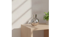 Ceramic Vase Silver Vase with Narrow Neck Lustrous Flower Holder for Entryway