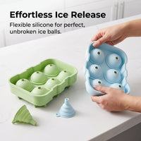 Silicone Ice Ball Mold with Funnel for Whiskey & Everyday Drinks - Food Grade Ice Cube Tray