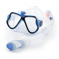Anti-Fog Dry Snorkel Set Tempered Glass Snorkel Mask with Camera Mount Comfortable Snorkeling Mask Wide View for Divers, Beach Vacation