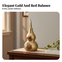 Hollow Copper Gourd Fine Craftsmanship Bagua Good Luck Gourd Feng Shui Wealth Calabash Easy to Clean Chinese Calabash Statue