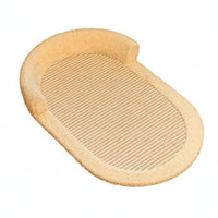 Cat Scratcher Sofa Bed Woven Beige Cat Scratcher Bed Soft Textured Pet Resting Station for Home