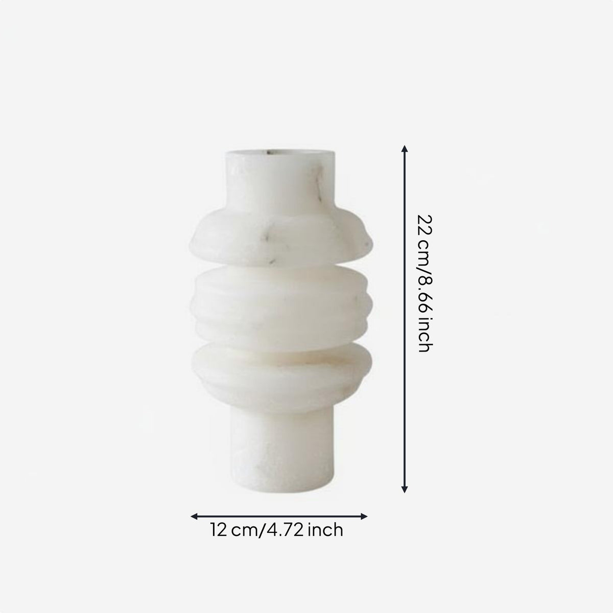 Marble Vase Minimalist Stone Flower Vase Polished Finish Home Decor for Tabletop, Hotel