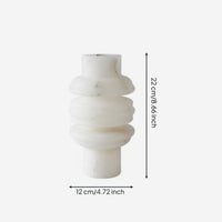 Marble Vase Minimalist Stone Flower Vase Polished Finish Home Decor for Tabletop, Hotel