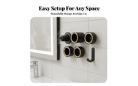 Punchdrilleffortless Installation Attractive Hair Dryer Holder Set Includes Reachory Holders Hair Appliance Organizer Space-Saving Design Wall Mounted Rack Sturdy Construction for Styling Tool Users, Homeowners, Home Organizers, Vanity Area, Dressing Room