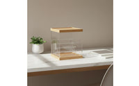 Display Stand Space Saving Wood Acrylic Shelf Dustproof for Collector Room