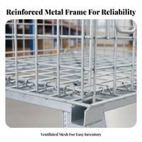 Stackable Butterfly Cage High Load Capacity Heavy Duty Logistics Cage Galvanized Steel Foldable Wire Container for Transportation, Factory