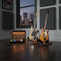 Anti-Scratch Padding Solid Wood Instrument Holder Universal Wooden Electric Guitar Stand Foldable Guitar Floor Stand for Musicians