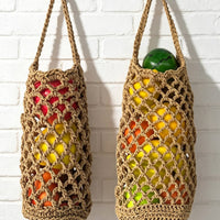 Wall Hanging Produce Basket Space-Saving Wall Mount Fruit Basket Boho Decor