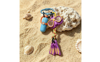 Beach-Inspired Scuba Keychain with Carabiner Lightweight Diver Keychain with Mini Cylinder Compact Silicone Bag Charm with Charms Portable for Backpacks