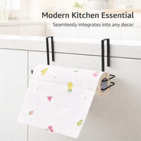 Cabinet Hanging Rack and Storage Organizer for Daily Use, Iron Under Paper Towel Holder with Spray Painted Finish