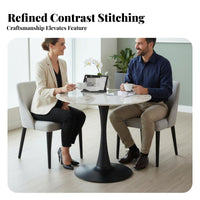 5 Pieces Modern Design circular table with 4 Shell Chairs Sturdy Construction Household Furnishing Ergonomic supportrest for Business Owners, Apartment Dwellers, Reception Area, Meeting Room, Small areas, Kitchen