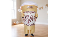 Inflate Inflatable Coffee Cup Suit Full-Body Coffee Cup Costume One Size Fits Most Inflatable Costume Oversized for Cosplayers