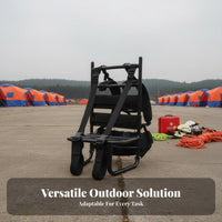 Fully Welded Construction Heavy Duty Pack Frame Multi-Purpose External Freighter Frame Ergonomic Design Aluminum Cargo Hauler Breathable Back Padding for Rescue Personnel, Delivery Workers, Mountaineering, Camping, Goods Transportation