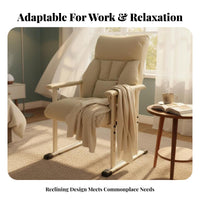 Thickly Padded Reclining Lazy Sofa Chair Ergonomic Support Upholstered Recliner Chair Compact Design Adjustable Office Armchair Easy Assembly for Students, Seniors, Living Room, Apartment, Small Areas, Home Theater