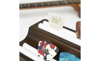 Hand Polished Guitar Pick Display Stand Silicone Slots Wooden Guitar Pick Holder Musical Instrument Accessory for Guitarists, Musicians, Desktop