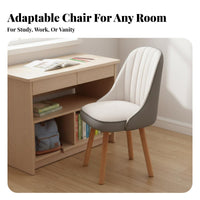 Upholstered Task Chair Armless Design Upholstered Makeup Seat Ergonomic Home Furniture for Students, Adults, Study Room, Bedroom, Bathroom