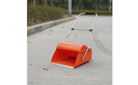 Wheeled Dustpan with Lid Construction Long Handle Windproof Dustpan Non-Slip Grip Garbage Collector for Janitors, Lobby