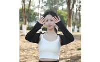 Breathable Ice Silk Sun Sleeves Lightweight Stand Collar Arm Sleeves UPF50+ Arm Cover Shawl Cool Touch for Cycling