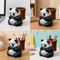 Pandas Pen Holder Decorative Pandas Desk Organizer Compact Ornament for Office Workers