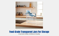 Rice Jar, Food Grade PS, Household Grain Container, Sealed, Moisture-Resistant, Capacity Scale
