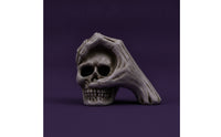 Cranium with Spectral Hand Halloween Cranium Ornament Small Decorations for Goths, Party Hosts, Spooky House, Office Desk