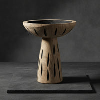 Wooden Pedestal Bowl Handcrafted Wood Display Riser Round rack for Entryway Table, Bookshelf