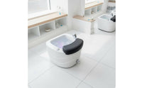 Foot Bath Basin with Footrest Comfortable Acrylic Pedicure Tub Sleek Floor Mount Foot Spa Bath for Nail Studios