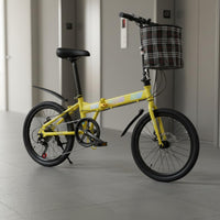 20-Inch Folding Bike Lightweight Mini Folding Cycle Variable Speed for Adults