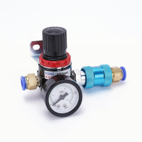 Air Pressure Regulator with Gauge Adjustable Pressure Regulator with Gauge Compact Sturdy for Compressor Systems, Workshop